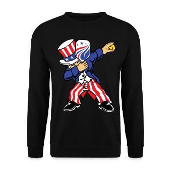 Pickleball Amerikanische Flagge 4. Juli Pickleballer - Unisex Pullover - Schwarz - Vorne - Alina (178cm) & Michal (187cm)