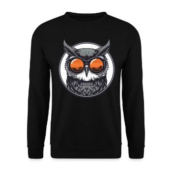 Owl Sunglasses Odd Eagle Owl - Unisex Sweatshirt - black - Front - Alina (178cm) & Michal (187cm)