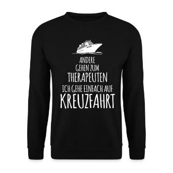 Kreuzfahrt Kreuzfahrtschiff Seereise Meer Geschenk - Unisex Pullover - Schwarz - Vorne - Alina (178cm) & Michal (187cm)