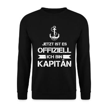 Bootsführerschein Kapitän Motorboot Boot Geschenk - Unisex Pullover - Schwarz - Vorne - Alina (178cm) & Michal (187cm)