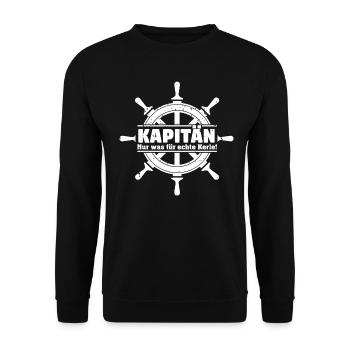 Kapitän Bootsschein Boot Schiff Segeln Geschenk - Unisex Pullover - Schwarz - Vorne - Alina (178cm) & Michal (187cm)