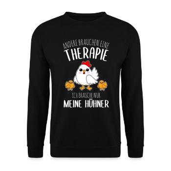 Huhn Hühner Bauernhof Bauer Landwirt Geschenk - Unisex Pullover - Schwarz - Vorne - Alina (178cm) & Michal (187cm)