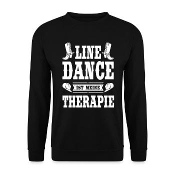 Line Dance Linedance Country Linedancer Geschenk - Unisex Pullover - Schwarz - Vorne - Alina (178cm) & Michal (187cm)
