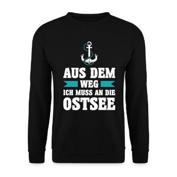 Ostsee Moin Meer See Urlaub Norden Anker Geschenk - Unisex Pullover - Schwarz - Vorne - Alina (178cm) & Michal (187cm)