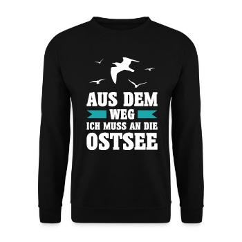 Ostsee Moin Meer See Urlaub Norden Möwen Geschenk - Unisex Pullover - Schwarz - Vorne - Alina (178cm) & Michal (187cm)