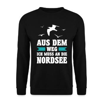 Nordsee Meer Möwe Möwen Urlaub Norden See Geschenk - Unisex Pullover - Schwarz - Vorne - Alina (178cm) & Michal (187cm)