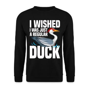 Kanadakranich | Kanadischer Kranich Vogel Geschenk - Unisex Pullover - Schwarz - Vorne - Alina (178cm) & Michal (187cm)
