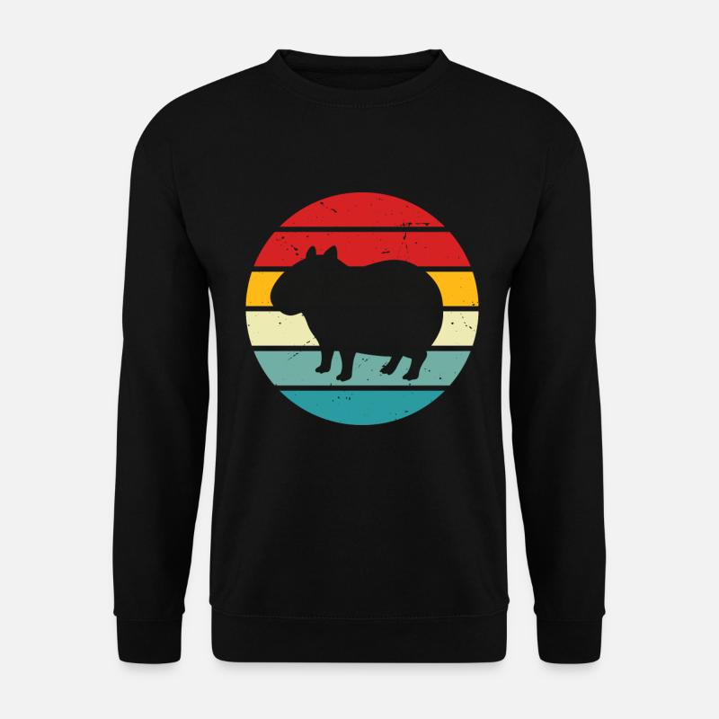 Retro Sunset Capybara - Unisex Pullover - Schwarz
