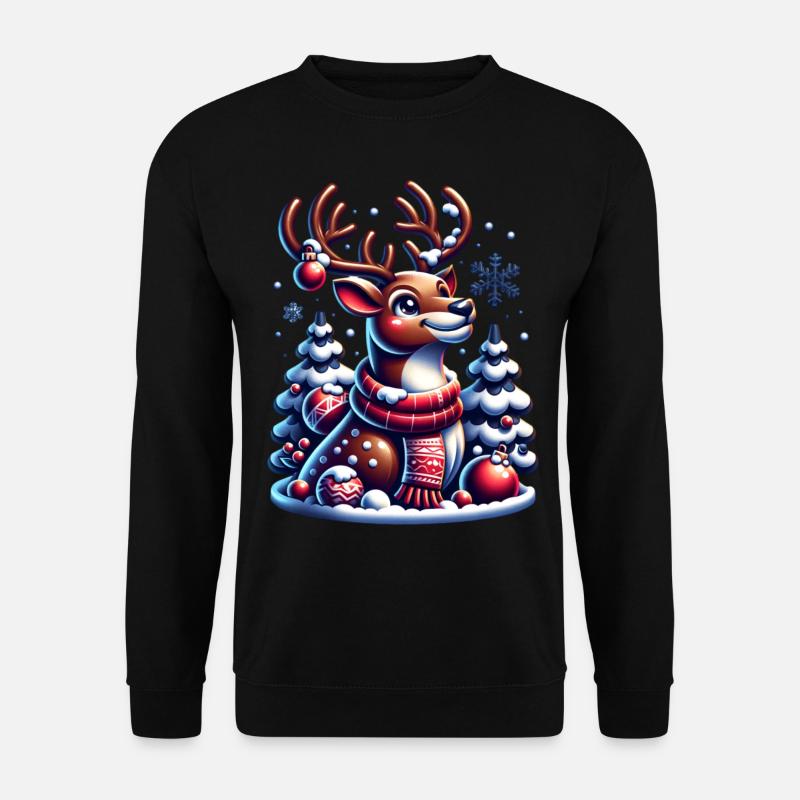 Rentier Christmas Nikolaus Xmas Weihnachten - Unisex Pullover - Schwarz