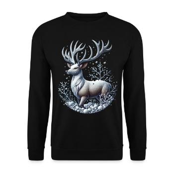 Reindeer Christmas Xmas Christmas - Unisex Sweatshirt - black - Front - Alina (178cm) & Michal (187cm)