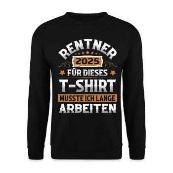 Rentner 2025 - Unisex Pullover - Schwarz - Vorne - Alina (178cm) & Michal (187cm)