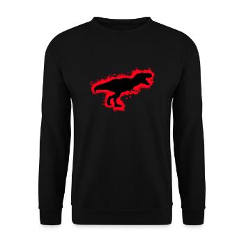 Silhouette Dino Red and Black Outline - Unisex Sweatshirt - black - Front - Alina (178cm) & Michal (187cm)