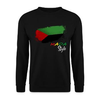 Mada Style Lion Power Flag Martinique - Unisex Sweatshirt - black - Front - Alina (178cm) & Michal (187cm)
