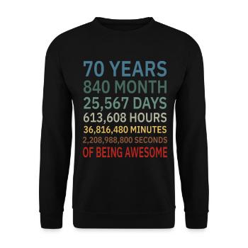 70 Years - Unisex Sweatshirt - black - Front - Alina (178cm) & Michal (187cm)