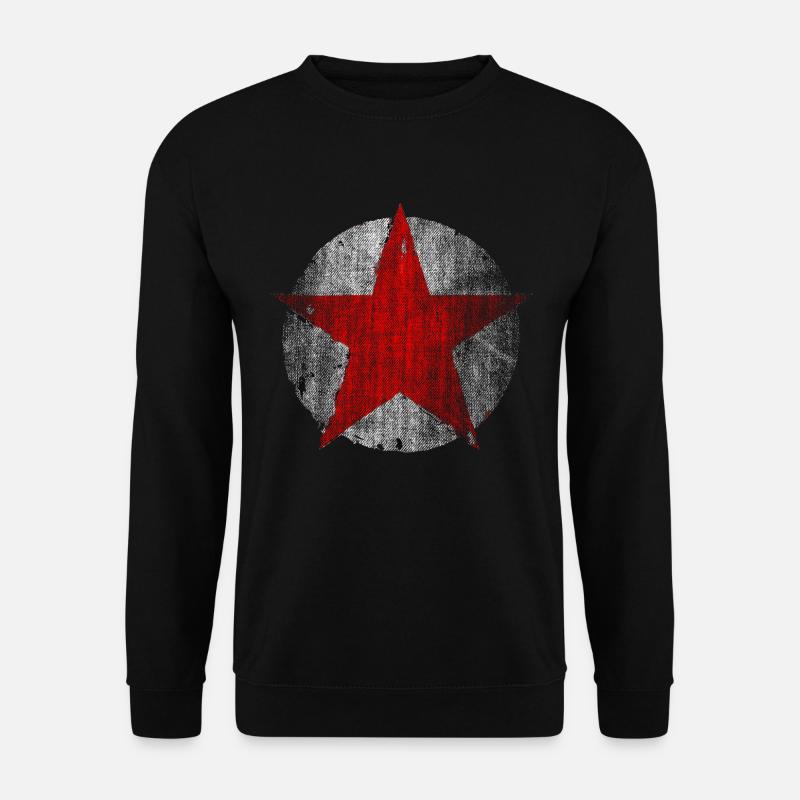 Roter Stern vintage look - Unisex Pullover - Schwarz