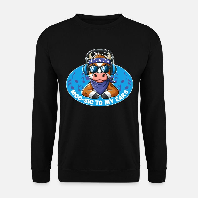 MOO-SIC TO MY EARS - Unisex Sweatshirt - black
