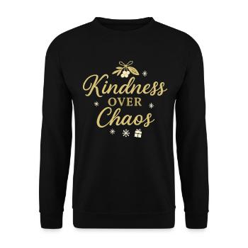 La convivialité au lieu du chaos - Sweat-shirt Unisexe - noir - Devant - Alina (178cm) & Michal (187cm)