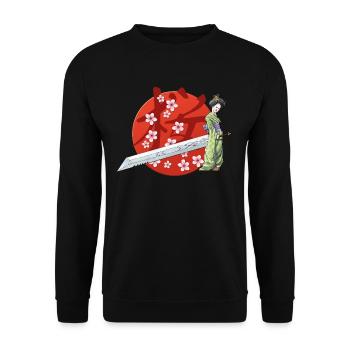 Sakura geisha avec l'épée - Sweat-shirt Unisexe - noir - Devant - Alina (178cm) & Michal (187cm)