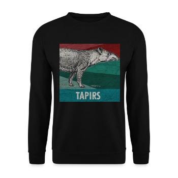 Tapir Animal Proboscis Zoo Animal Nature Retro Gift - Unisex Sweatshirt - black - Front - Alina (178cm) & Michal (187cm)