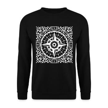 Compass ornaments - Unisex Sweatshirt - black - Front - Alina (178cm) & Michal (187cm)