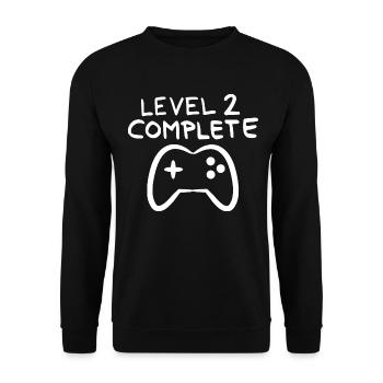 level 2 complete gamer Controller Konsole Kinder - Unisex Pullover - Schwarz - Vorne - Alina (178cm) & Michal (187cm)