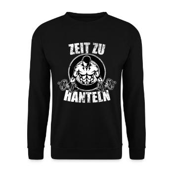 Dumbbells fitness bodybuilding weight training gift - Unisex Sweatshirt - black - Front - Alina (178cm) & Michal (187cm)