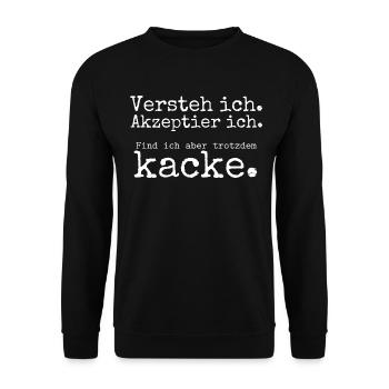 J'accepte je trouve que je chie 5 blanc - Sweat-shirt Unisexe - noir - Devant - Alina (178cm) & Michal (187cm)