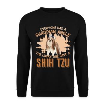 Ange gardien chien shih tzu - Sweat-shirt Unisexe - noir - Devant - Alina (178cm) & Michal (187cm)