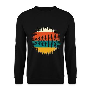 Evolution histoire humaine rétro - Sweat-shirt Unisexe - noir - Devant - Alina (178cm) & Michal (187cm)