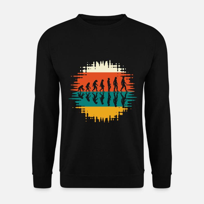 Evolution Mensch Geschichte Retro - Unisex Pullover - Schwarz