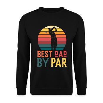 Best Dad By Par Vater Golf Spruch - Unisex Pullover - Schwarz - Vorne - Alina (178cm) & Michal (187cm)
