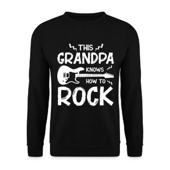 Grand-père joue de la guitare - Sweat-shirt Unisexe - noir - Devant - Alina (178cm) & Michal (187cm)