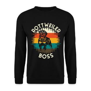 Patron de rottweiler - Sweat-shirt Unisexe - noir - Devant - Alina (178cm) & Michal (187cm)