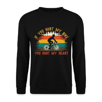 Bicycle heart - Unisex Sweatshirt - black - Front - Alina (178cm) & Michal (187cm)
