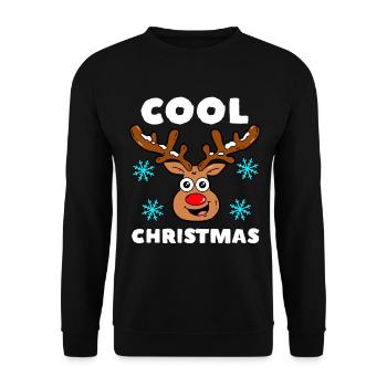 Flocons de neige de renne de Noël - Sweat-shirt Unisexe - noir - Devant - Alina (178cm) & Michal (187cm)