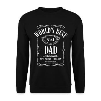 Meilleur papa n°1 au monde - Fête des pères - Sweat-shirt Unisexe - noir - Devant - Alina (178cm) & Michal (187cm)
