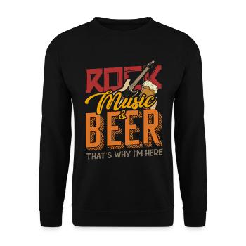 Rock Musik und Bier - Unisex Pullover - Schwarz - Vorne - Alina (178cm) & Michal (187cm)