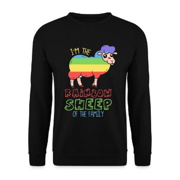 I'm the rainbow sheep of the family - Unisex Sweatshirt - black - Front - Alina (178cm) & Michal (187cm)