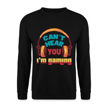 Je ne t'entends pas, je joue - les joueurs - Sweat-shirt Unisexe - noir - Devant - Alina (178cm) & Michal (187cm)