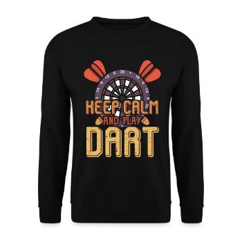 Keep calm and play dart - darts - Unisex Sweatshirt - black - Front - Alina (178cm) & Michal (187cm)