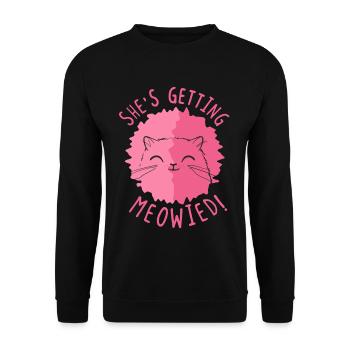 She's getting meowied! - Kätzchen - Unisex Pullover - Schwarz - Vorne - Alina (178cm) & Michal (187cm)