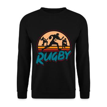 Rugby, rugby players - vintage - Unisex Sweatshirt - black - Front - Alina (178cm) & Michal (187cm)