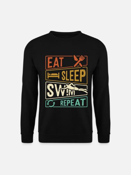 Spis søvn svøm gentag - Unisex sweater - sort
