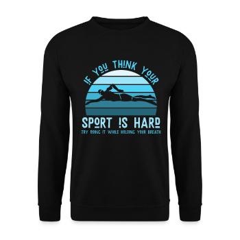 Schwimmen, Schwimmer, Sport, Tauchen - Unisex Pullover - Schwarz - Vorne - Alina (178cm) & Michal (187cm)