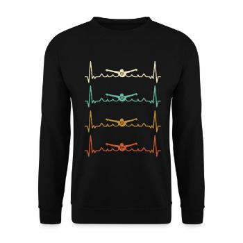 Lustiger Schwimmer Spruch - Schwimmen - Unisex Pullover - Schwarz - Vorne - Alina (178cm) & Michal (187cm)