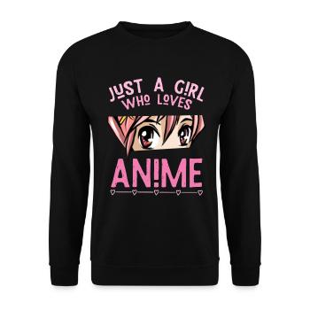 Juste une fille qui aime l'anime - personnage d'anime - Sweat-shirt Unisexe - noir - Devant - Alina (178cm) & Michal (187cm)