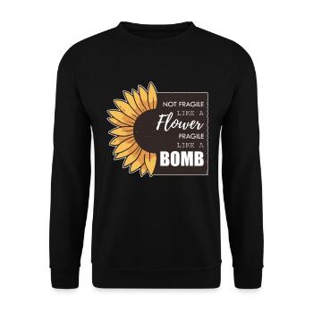 Not fragile like a flower fragile like a bomb - Unisex Pullover - Schwarz - Vorne - Alina (178cm) & Michal (187cm)