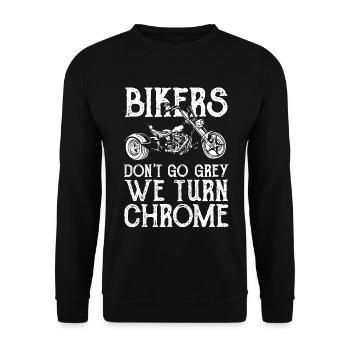 Les motards ne deviennent pas gris, nous passons au chrome - Sweat-shirt Unisexe - noir - Devant - Alina (178cm) & Michal (187cm)