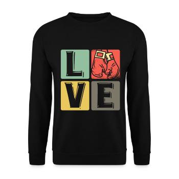 Boxe - Amour - Sweat-shirt Unisexe - noir - Devant - Alina (178cm) & Michal (187cm)