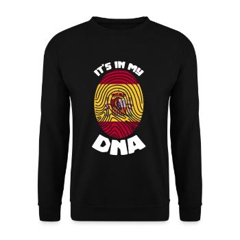 Spanien Flagge Spanier Spanierin DNA - Unisex Pullover - Schwarz - Vorne - Alina (178cm) & Michal (187cm)